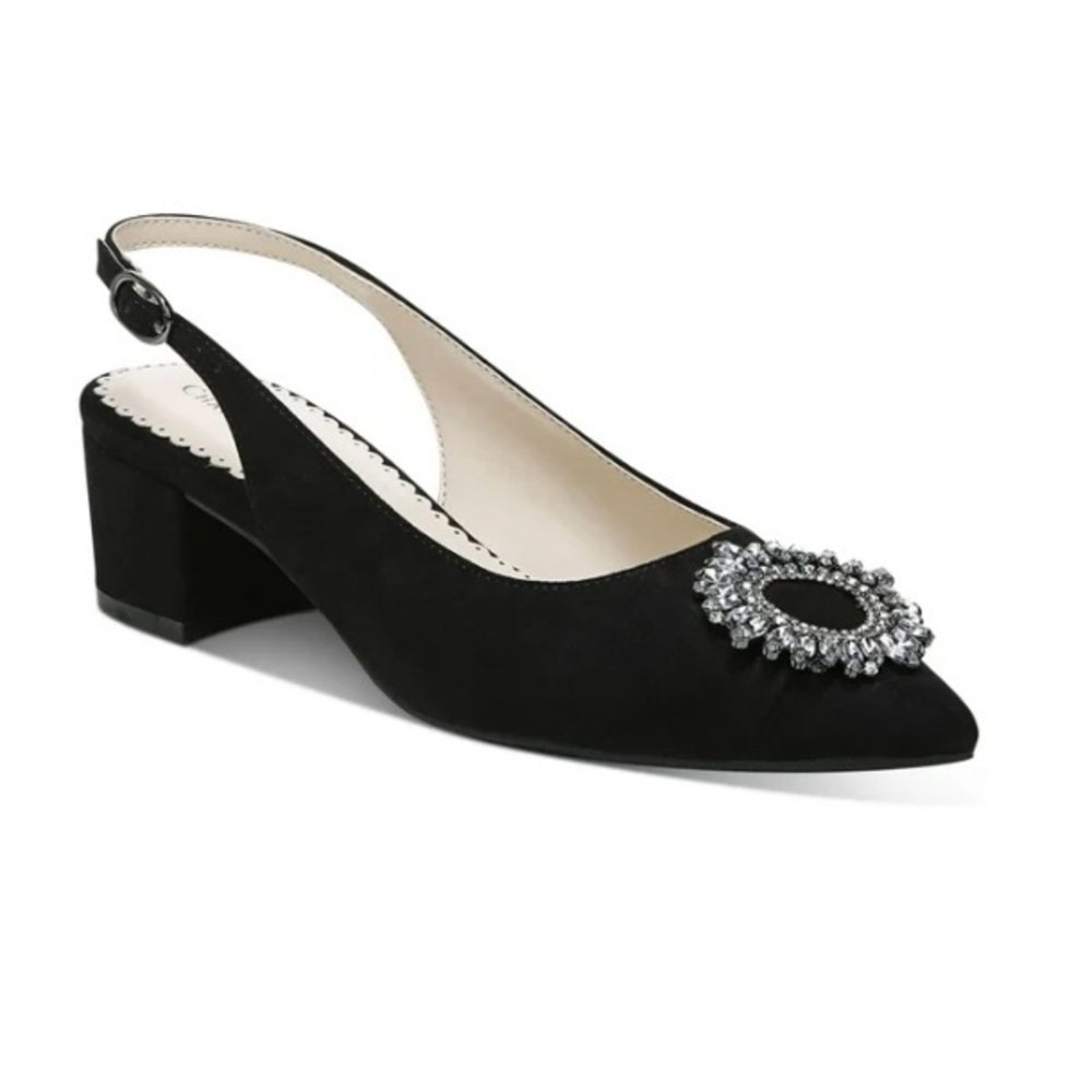 NIB Charter Club Bryanna Shoes Black Rhinestones Low Heel 6.5 NIB